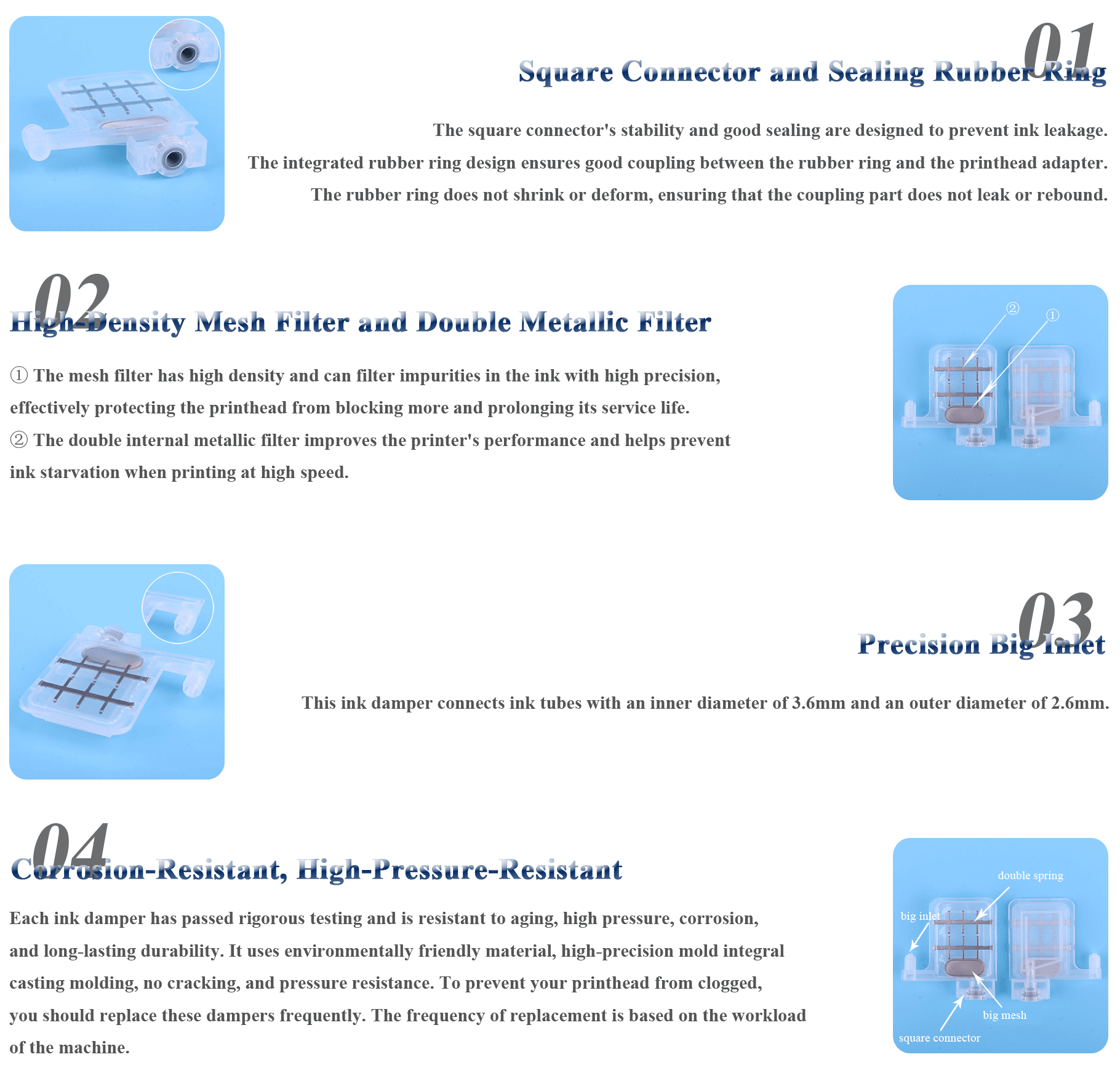 printer ink damper features