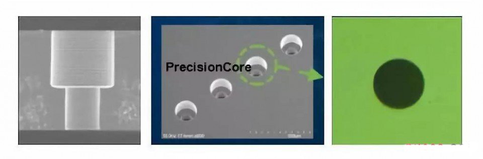 Nozzles shape diagram of Epson PrecisionCore printing chip