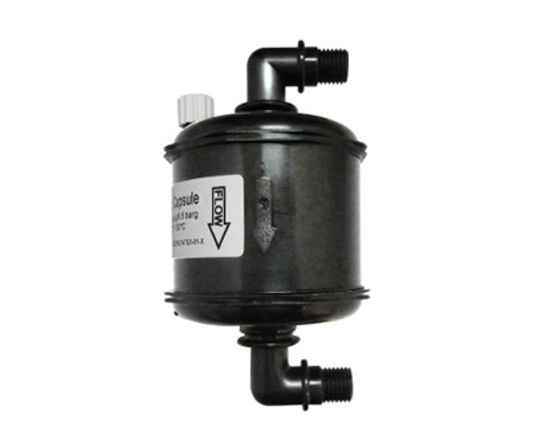 Elbow capsule inkjet filter