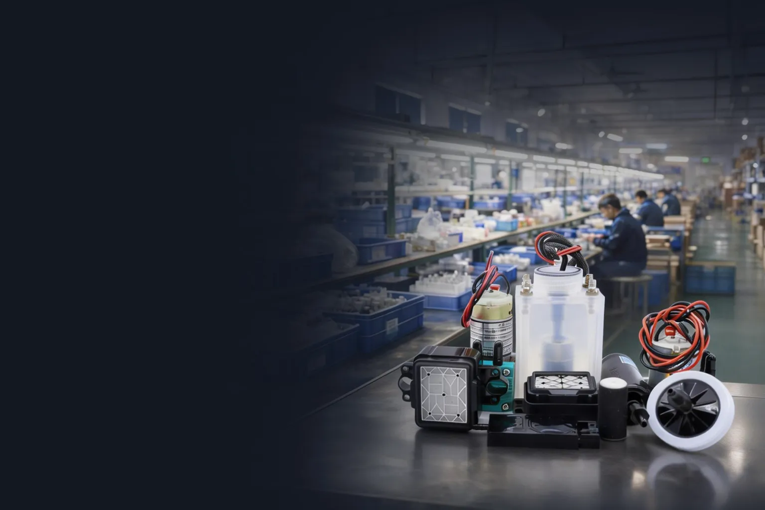 Johope ink pumps, dampers and ink-supply components in a workshop